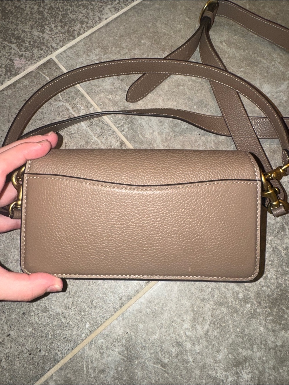 Coach Leather Tabby Shoulder Bag 20 in Dark Stone - Picture 6 of 9